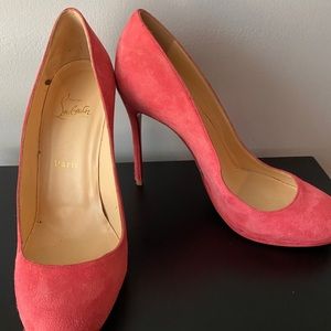 Christian Louboutin Pink Suede Heels